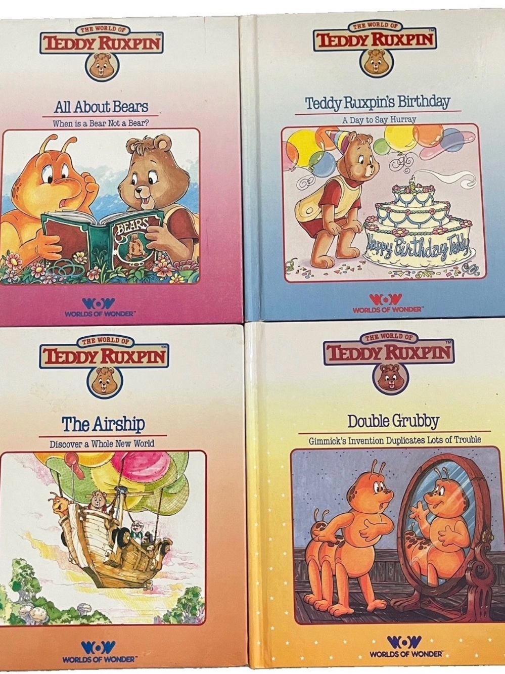 Vtg Teddy Ruxpin 4-Book Hardcover Lot Illustrated Homeschool Worlds of Wonder
